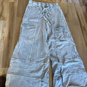Three Bird Nest Wide Leg Utility Pants in Faded Gray